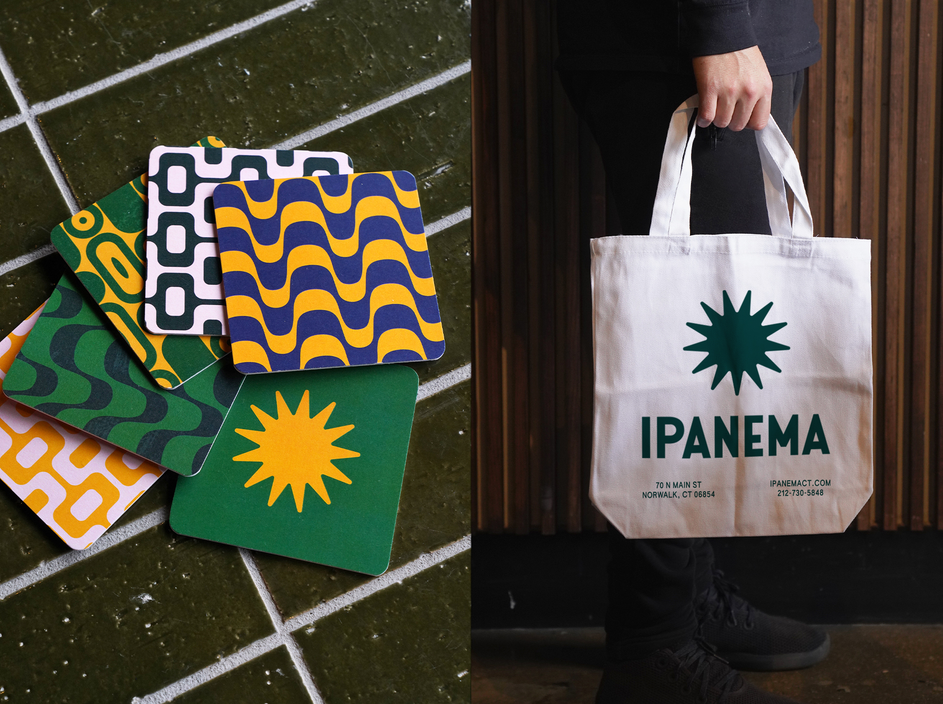 ipanema business cards and bag